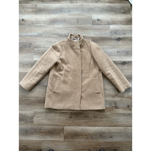 J.CREW Women's City Coat Camel Tan Wool Peacoat, Classic Plus Size 20 - Picture 1 of 7